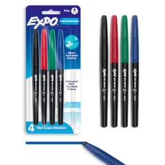 EXPO&reg; 4 Color Fine Tip Wet Erase Markers