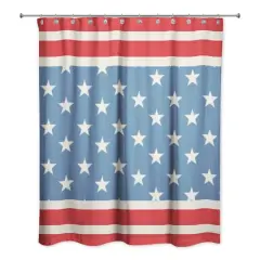 Red & Blue Stars & Stripes Shower Curtain