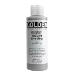 Golden&reg; Iridescent Fluid Acrylics, 4oz. Iridescent Silver Fine