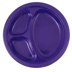 JAM Paper 10.25" Divided Plastic Party Plates, 20ct. Purple
