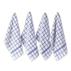 DII&reg; Windowpane Terry Dishtowels, 4ct. Blueberry