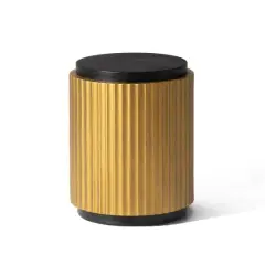 Glitzhome&reg; 17.5" Antique Gold Fluted Side Table