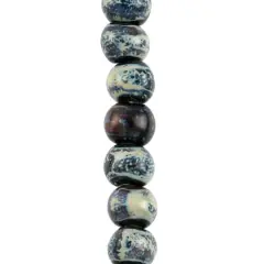 Blue Marbled Rondelle Ceramic Beads, 13.5mm by Bead Landing&trade;