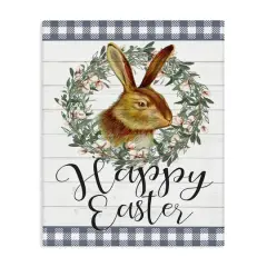 Stupell Industries Easter Bunny Wreath Phrase Canvas Wall Art