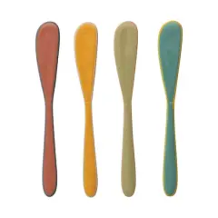 Hello Honey&reg; 5.75" Multicolor Enameled Stainless Steel Canape Knives with Colored Edge