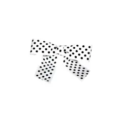 JAM Paper 3.25" Grosgrain Polka Dot Twist Tie Bows, 100ct. White
