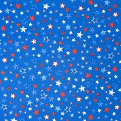 SINGER Red, White & Blue Scattered Stars Cotton Fabric