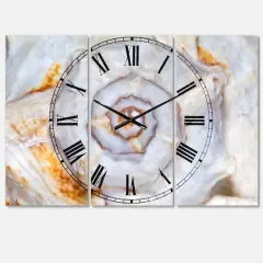 Designart 'Great Skeleton Of Sea Shell Beach Style Multipanel Wall Clock