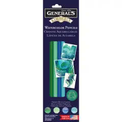 General's&reg; Kimberly&reg; Watercolor Pencil Set, 4 Color Vibrant Blues & Greens