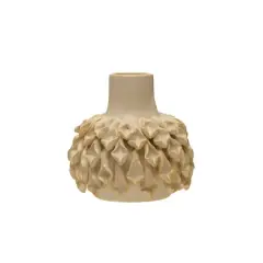 Hello Honey&reg; Bloomingville 5" Ivory Handmade Stoneware Formed Vase