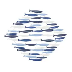 Blue Metal Coastal Wall Decor, 27" x 22"