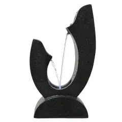 13.75" Black Small Modern Outdoor Garden Water Fountain
