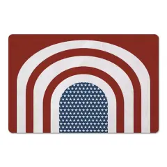 Designs Direct Red Arched Stripes & Stars Floor Mat