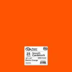 PA Paper&trade; Accents 12" x 12" 65lb. Smooth Cardstock, 25 Sheets Electric Orange
