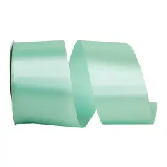 JAM Paper 2.5" x 50yd. Single Face Satin Allure Ribbon Aqua