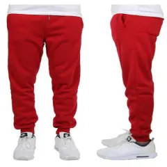 Galaxy by Harvic Men's Fleece-Lined Jogger Sweatpants Red