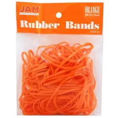 JAM Paper Size 33 Rubber Bands, 100ct. Orange