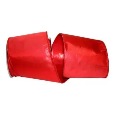 Reliant 4" Lam&eacute; Luxury Wired Ribbon Red