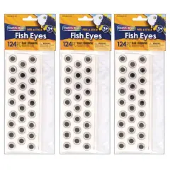Creativity Street&reg; Assorted Size Holographic Fish Eyes, 3 Packs of 124