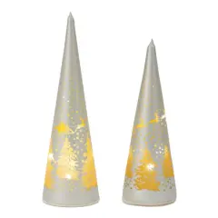Frosted LED Glass Tree D&eacute;cor Set