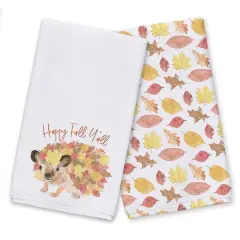 Happy Fall Y'all Hedgehog Tea Towel Set