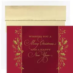 JAM Paper 5" x 7" Christmas Tradition Cards & Matching Envelopes Set, 16ct.