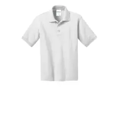 Port & Company&reg; Youth Core Blend Jersey Knit Polo White