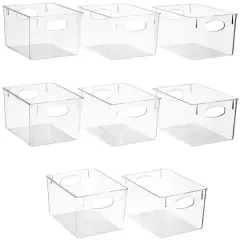 Sorbus 11.25" Clear Plastic Handled Bin Set