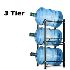 NEX&trade; 3-Tier 5-Gallon Water Bottle Storage Rack Black
