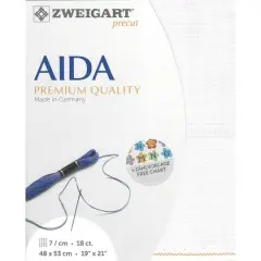 Zweigart&reg; Belfast Fein-Aida 18 Count Pre-Cut Fabric White