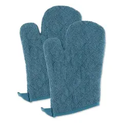 DII&reg; Terry Oven Mitts, 2ct. Storm Blue