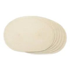 DII&reg; Oval Plastic Woven Placemats, 6ct. Natural