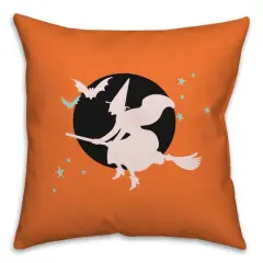 Flying Witch Throw Pillow