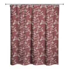 Kitty Shower Curtain Maroon