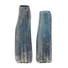 Blue Glass Contemporary Vase Set
