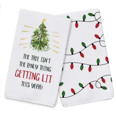 Getting Lit Xmas Tree Tea Towels - Set of 2