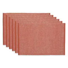 DII&reg; 2-Tone Ribbed Placemats, 6ct. Red and white