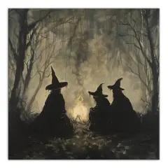Spooky Witches Circle 16" x 16" Canvas Wall Art