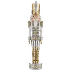 Haute Decor 37" Gold & Silver Christmas Nutcracker