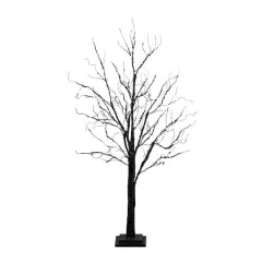 4ft. Pre-Lit Halloween Black Twig Artificial Tree with 180 Orange & Purple LED Lights