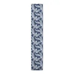 Nature Palm Indoor/Outdoor Table Runner Navy