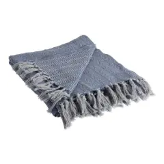 DII&reg; French Blue Tonal Textured Throw