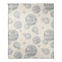 Turn Your Troubles Into Bubbles Coral Fleece Blanket White