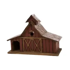 Glitzhome&reg; 20.67" Extra-Large Rustic Wood Barn Birdhouse