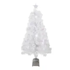 4ft. Pre-Lit LED Color Changing Fiber Optic White Artificial Christmas Tree
