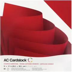 American Crafts&trade; 12" x 12" Textured Cardstock, 60 Sheets Crimson
