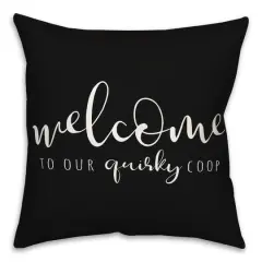 18" x 18" Quirky Coop Versatile Throw Pillow Black