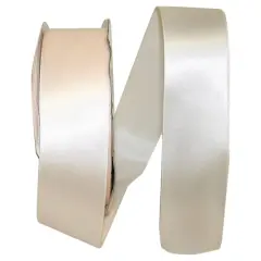 JAM Paper 1.5" x 50yd. Single Face Satin Ribbon Cream