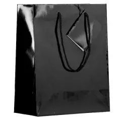 JAM Paper Medium Glossy Gift Bags, 3ct. Black