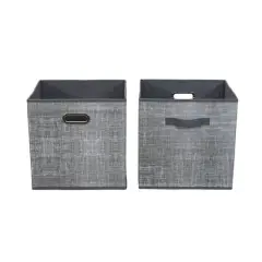 2 Pack Household Essentials 13" Fabric Storage Bins Gray Mix